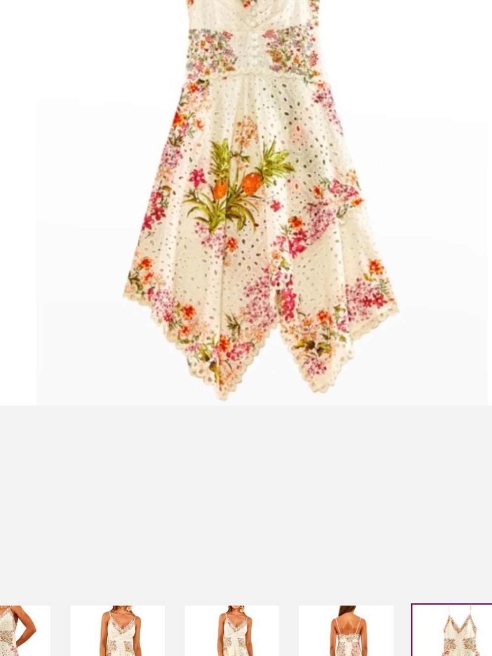 FARM Rio Ivory Eyelet Midi Dress with Floral Print - Picture 5 of 7